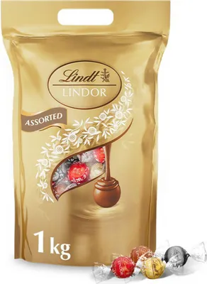 A bag of assorted Lindt Lindor chocolates.
