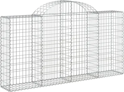 Produktbild von vidaXL Gabione mit Hochbogen 200x30x100/120 cm Verzinktes Eisen