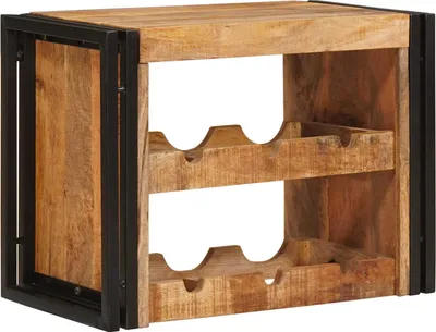 Produktbild von Weinregal Braun 60 x 45 x 33 cm Massives grobes Mangoholz