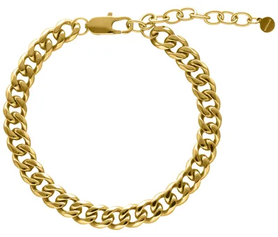 Produktbild von Wildcat Fußkette - Flat Curb Fußkettchen - Gold - Chirurgenstahl 316L - wasserfest, langlebig, hautverträglich, Gold