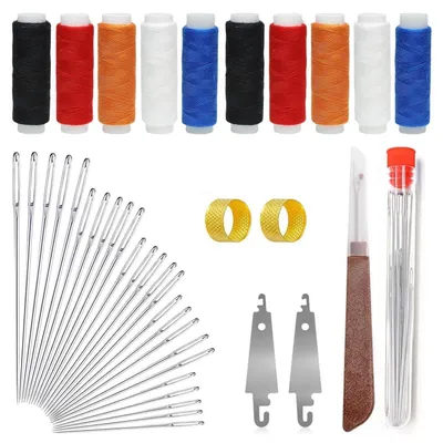 Immagine prodotto di Kit da cucito da 41 pezzi, con aghi in acciaio e passafilo | Ideale per riparazioni e progetti fai-da-te | Adatto a principianti e per uso domestico