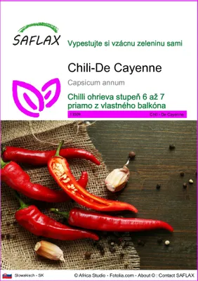Obrázok produktu pre SAFLAX - Chili-De Cayenne - Capsicum annum - 20 Semená