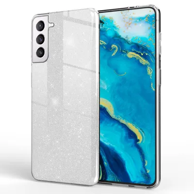 Produktbild von NALIA Robuste Glitzerhülle für Samsung Galaxy S22 Plus, Glänzende Glitzer Hybrid Schutzhülle Verstärkte Silikonhülle Silber