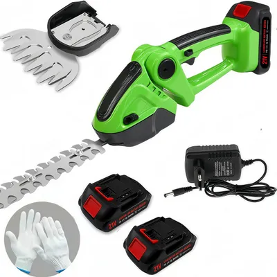 Produktbild von 2-in-1 Elektrischer Heckenschneider mit 2×2000mAh Akkus,3/4" Schnitt,Sicherheitsschalter,Verstellbarem Drehbarer Kopf (8 Winkel),21V,Leicht&Leise