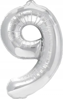Immagine prodotto di Palloncino in foil numero NEUN 9, argento, 40 cm