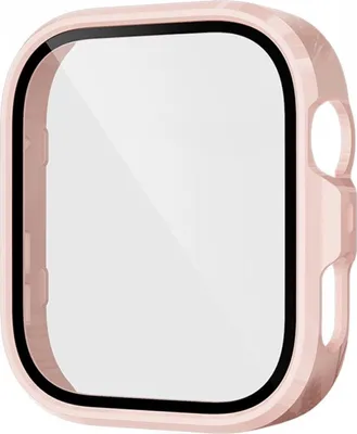 Image de Pour Huawei Watch Fit 4 Pro plastique Watch Cover + Tempered 9H verre dur rose