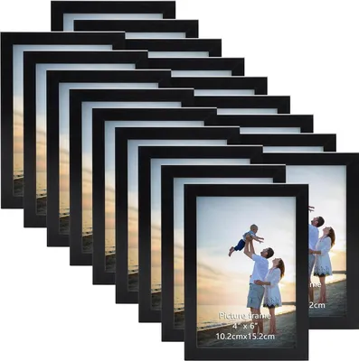 Produktbild von Bilderrahmen 10x15 cm 18er-Set für Wand und Tisch Schwarz