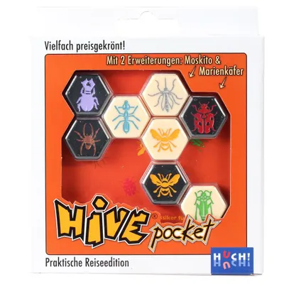 Produktbild von HUCH! HIVE POCKET, Brettspiel, Strategie, 9 Jahr(e), Reiseedition, Familienspiel