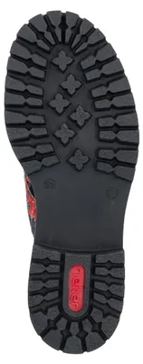 Imagen del producto de Botines de mujer Rieker, diseño floral con detalles dorados, modelo 72617, talla: 42 EU, color: multicolor