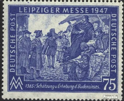 Produktbild von Briefmarken Alliierte Bes.-Gem.Ausg. 1947 Mi 966VI, vorderer linker Mann mit offener Nase (Feld 4) postfrisch Leipziger Messe