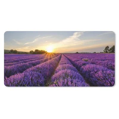 Produktbild von MuchoWow® Mauspad Mousepad Lavendel - Blumen - Sonnenuntergang - Lila 60x30 cm - Mousepads - Maus Mat - Pad - Mausunterlage - Nachhaltig