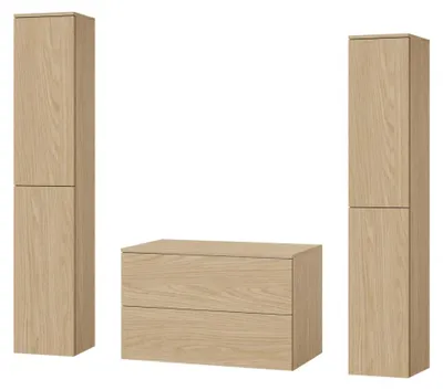 Zdjęcie produktu dla Zestaw łazienkowy szafka +2 słupki Color Dąb Wiosenny (2S80+2D160 X2)