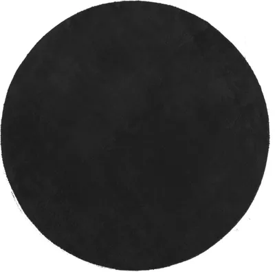 Produktbild von Teppich HUARTE Kurzflor Weich und Waschbar Schwarz Ø 200 cm