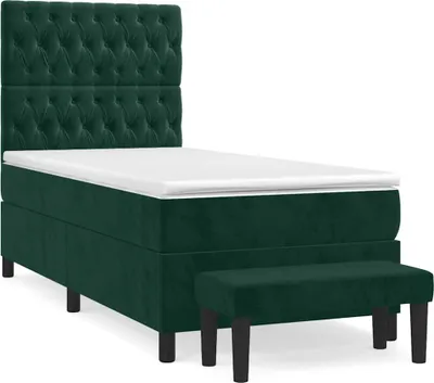 Productafbeelding van vidaXL Boxspringbed met matras, donkergroen, 80x200 cm, fluweel