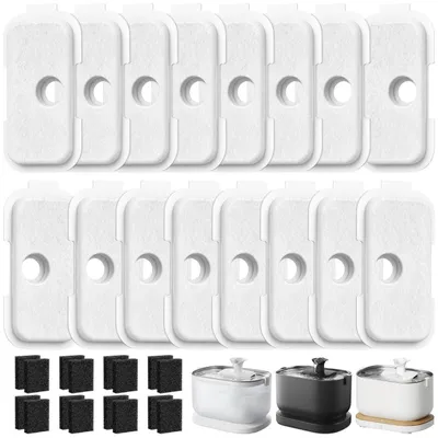 Image de Filtres Katzenbrunnen, lot de 16, compatibles avec les modèles PETLIBRO Dockstream PLWF005/PLWF105/PLWF115/PLWF305