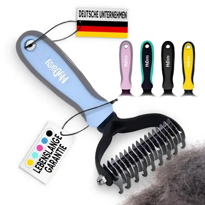 Produktbild von Unterwollbürste Hundebürste Katzenbürste - Alle Fellarten - Blau - Entfilzung