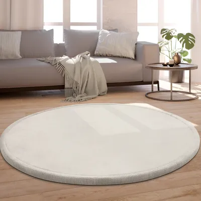 Produktbild von Kinderteppich Rund Kinderzimmer Teppich Baby Spielteppich Flauschig Rutschfest Grösse 120 cm Rund