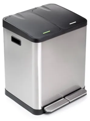 Immagine prodotto di Emuca RecyclingBidone per il riciclaggio, per esterni, con scomparti, apertura del coperchio con pedale, 2x15 litri, acciaio inox