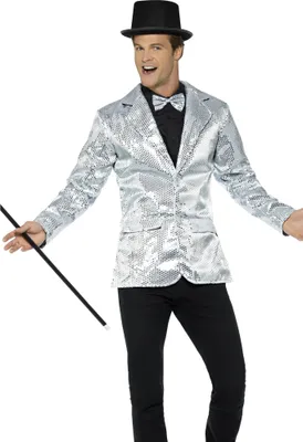 Produktbild von Smiffys - Jacke Kostüm - Herren SM2755 (M) (Silber)