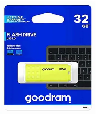 Obrázek produktu pro Goodram UME2, 32 GB, USB Typ-A, 2.0, 20 MB/s, Čepice, Žlutá