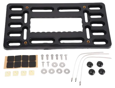 Image de Kit de fixation pour plaque d'immatriculation avant, en plastique ABS noir, adaptateur de montage pour cadre de plaque d'immatriculation sur pare-chocs, norme américaine