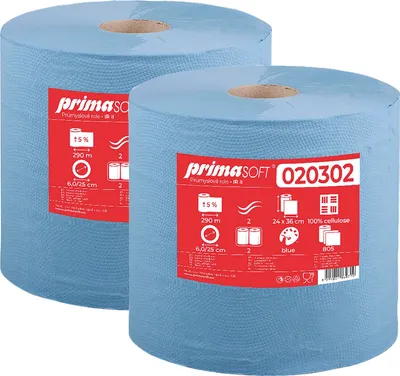Immagine prodotto di Rotolo industriale 290 m, larghezza 240 mm, riciclato a 2 strati, blu