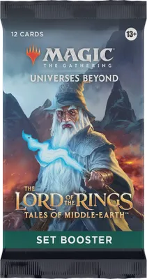 A Magic: The Gathering 'The Lord of the Rings: Tales of Middle-Earth' Set Booster pack.