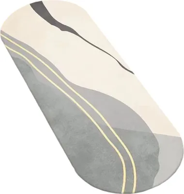 Produktbild von Schlafzimmerteppich 40 x 120 cm OEMG 02 Ovaler Kaschmir-Imitat-TPR-Nachttischteppich, rutschfest