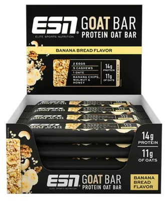 Produktbild von ESN GOAT Protein Oat Bar - 55g, 12x 55g Banana Bread