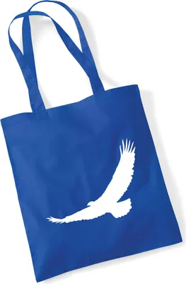 Produktbild von Huuraa Jutebeutel Eagle Silhouette Adler 10 Liter Bright Royal Baumwolle Tasche Geschenkidee
