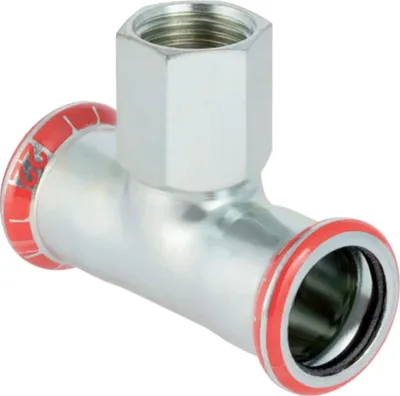 Immagine prodotto di Geberit GE Mapress, Acciaio al carbonio, raccordo a T con uscita, d76,1 x Rp3/4 x 76,1 mm, zincato, 1 pz.