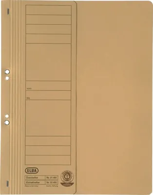 Produktbild von Ösenhefter kaufm. Heftung halber Vorderdeckel Karton chamois Packung mit 50 Stück