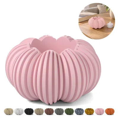 Image de Photophore citrouille pour bougie LED — 4,6 cm – Rose sakura