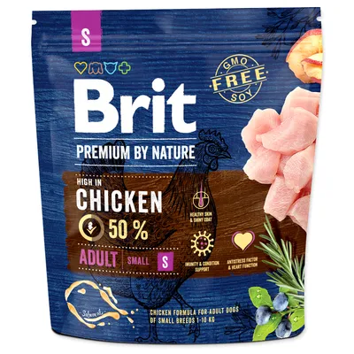 Obrázok produktu pre Granule pre psov Brit Premium by Nature Adult S 1 kg