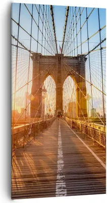 Produktbild von Bild auf Leinwand - Leinwandbild - New York Brücke - 65x120cm - Wand Bild - Wanddeko - Wandbilder - Leinwanddruck - Bilder - Kunstdruck - Wanddekoration - Leinwand bilder - Wandkunst - PA65x120-3707