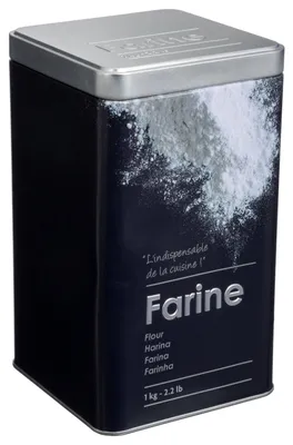 Obrázok produktu pre 5five Simply Smart Jar na uskladnenie múky 1 kg kovová čierna 18,4 cm x 10,7 cm x 10,7 cm