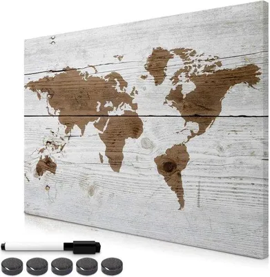 Produktbild von Famanu Memoboard Magnetisch - Weltkarte 90 x 60 cm