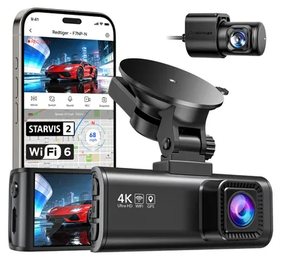 Immagine prodotto di Dashcam doppia - Camera anteriore 4K e posteriore 1080p - Schermo IPS 3,18 pollici - GPS - Senza scheda SD