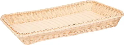 Produktbild von APS 40220 GN 1/1 Korb GN-LINE, Polypropylen, Edelstahldraht im Rand, 53 x 32,5 cm, Höhe 6,5 cm, hellbeige