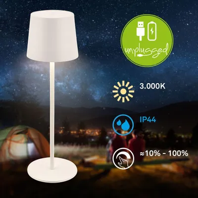 Produktbild von LED Tischlampe Akku LED Tischleuchte Dimmbar Kabellos Touch Aussen/Innen