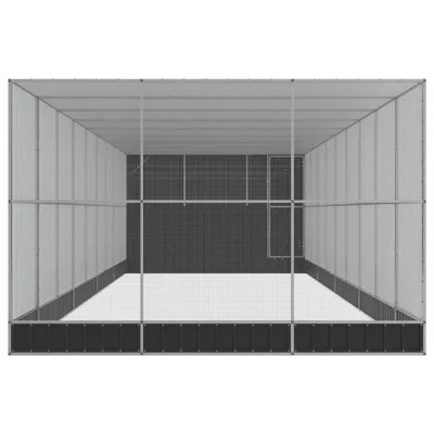 Produktbild von Voliere mit Erweiterung Silbern 1118x303x216 cm Stahl