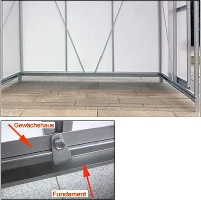 Produktbild von Fundament für ein Anlehngewächshaus, verzinkter Stahl, 6 x 4 Fuß