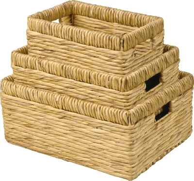 Produktbild von Regalkörbe, rechteckig, Wasserhyazinthe, 3er Set, Regalkorb, Allzweckkorb