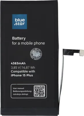 Produktbild von Battery passend für iPhone 15 PLUS 4383 mAh Blue Star HQ