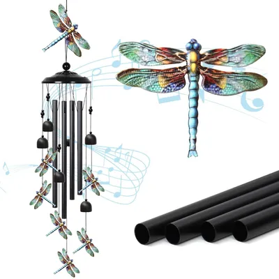 Image de Cloche à vent suspendue pour extérieur avec 4 tubes (92 cm)