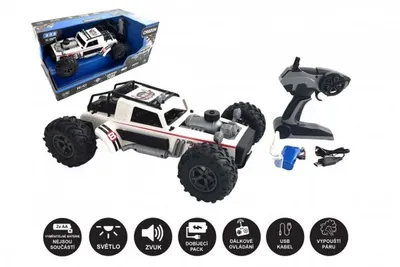 Produktbild von Weißes RC-Auto beim Dampfablassen