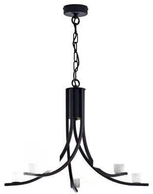 Immagine prodotto di Lampadario ARTHUR bianco e nero 5xE27x40W in metallo, dimensioni: 71x75x75 cm, IP20, Jupiter