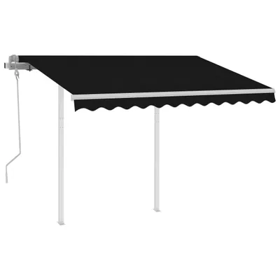 Image de vidaXL Store manuel rétractable avec poteaux 3x2,5 m Anthracite