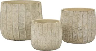 Obrázok produktu pre Mauro Ferretti Cachepot set 3-dielny 30,5x27 / 25x22,2 / 19,5x18 cm krémová