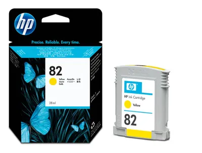 Produktbild von HP 82 28-ml Yellow DesignJet Ink Cartridge, HP DesignJet 500, 500 Plus, 500PS, 510, Thermal Inkjet, Gelb, CH568A, Unternehmen, Singapur